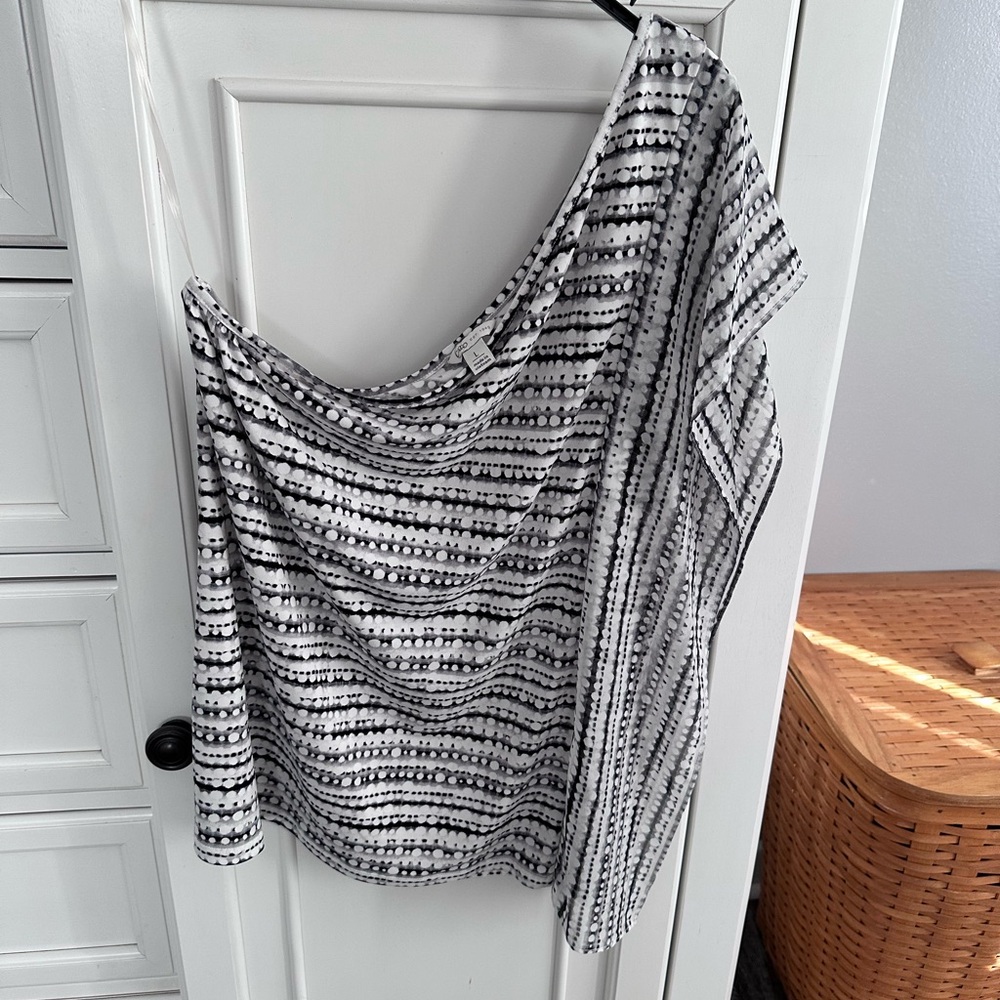 Cato Black and White Striped Blouse